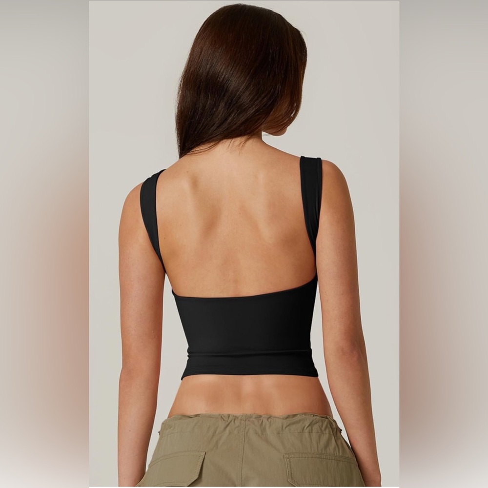 Qinsen Women's Sexy Open Back High Neck Cropped Top